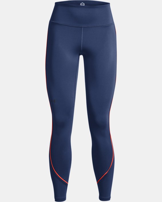 Women's UA RUSH™ HeatGear® No-Slip Waistband Pocket Full-Length Leggings, Blue, pdpMainDesktop image number 4